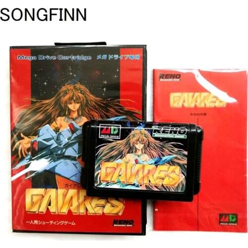 16 bit MD Memory Card With Box and Instruction Book for Sega Mega Drive for SEGA Genesis Megadrive - Gaiares