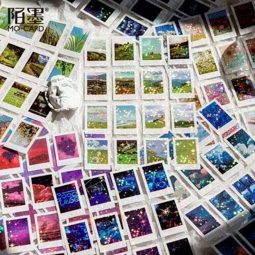 2 Sheet/lot Laser Four Seasons Series Paper Decorative Stickers for DIY Scrapbooking diary Journal Stationery