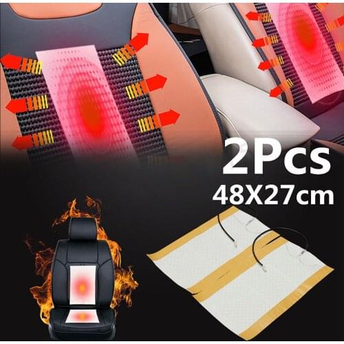 2Pcs 50W Electric Car Seat Heating Pad Cushion Cover Universal Safety Waterproof Winter Warmer Pad Front Heating Seat