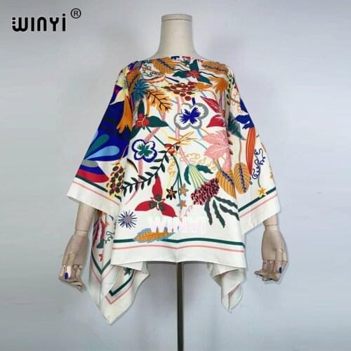 2021 Elegant Printed summer boho clothing for women one shoulder dashiki African lady blouse holiday Casual t cover-up