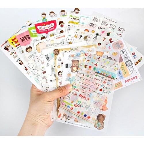6PCs/Set Kawaii Travel Diary Sticker Photo Album PVC Sticker Scrapbook Decor Stickers Diy Gift Card Scrapbooking Sticker