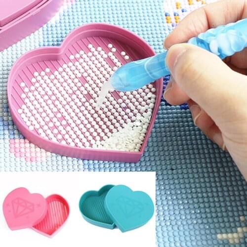 Diamond Painting Accessories Large Capacity DIY Tweezers Diamond Plate Handwork Heart-Shaped Rhinestone Tray Big Tools