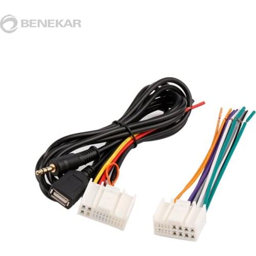 For Hyundai New Elantra Sonata 8 IX35 KIA Sportage K5 K2 CD Audio Power Loudspeaker Buttcock Line AUX INPUT USB Cable