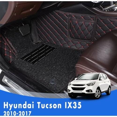 LHD Luxury Double layer Wire loop Carpets Car Floor Mats For Hyundai Tucson IX35 2017 2016 2015 2014 2013 2012 2011 2010 Protect