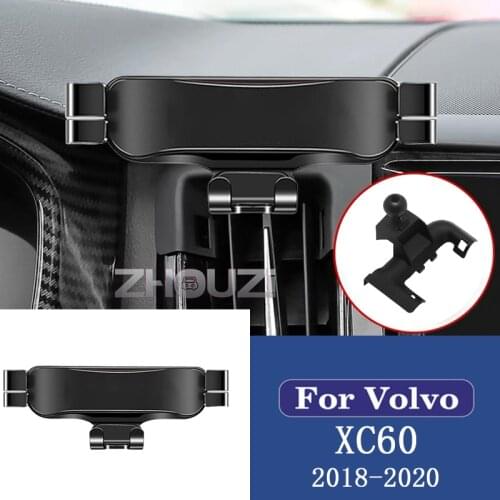 Car Mobile Phone Holder Gravity Mounts Stand GPS Navigation Bracket For Volvo XC60 2018 2019 2020 Cellphone Holder Accessories