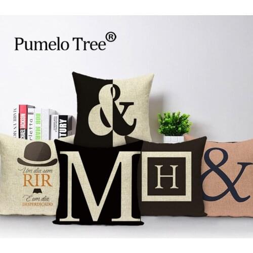 Nordic Letter Throw Pillow Case Schnurrbart Number Fashion Cushion Cover Abdeckungen Sofa Car Linen Sitz Hause Dekorative Kissen