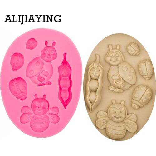 M0554 Bee,Beetles, Ladybug Cake Mold Cake Decorating Tools Mold Silicone Mold For Fondant Sugarcraft Chocolate