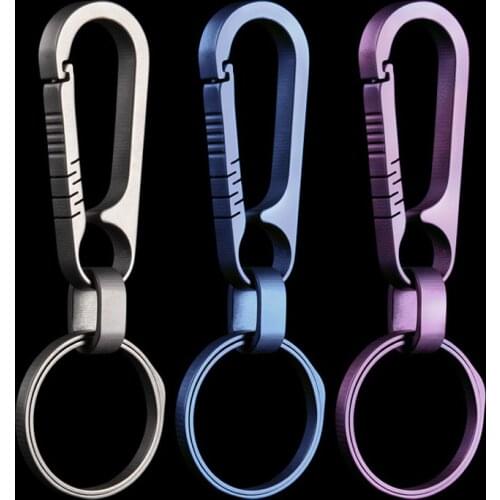 Outdoor EDC Small Tool Titanium Alloy Keychain Hook Titanium Buckle Hanging Lightweight