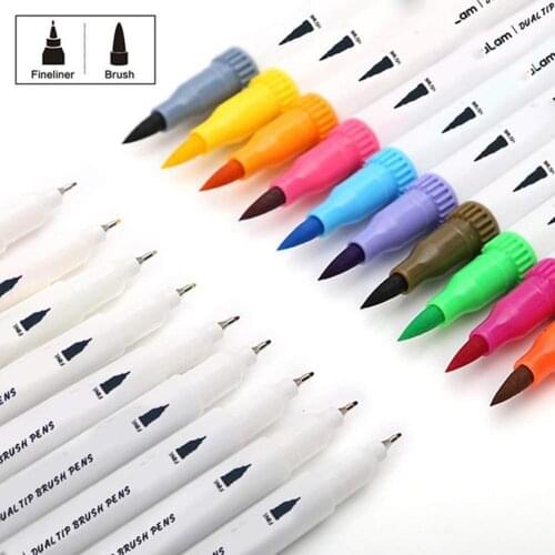60/100 Color Dual Brush Art Markers Pen Fine Tip for Adult Coloring Books Calligraphy Lettering painting pen School Art