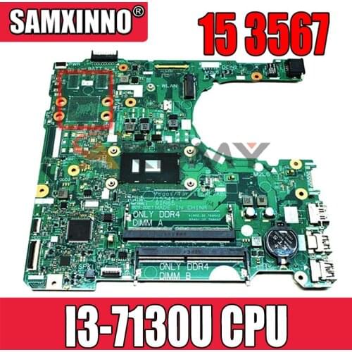 Akemy For Dell Inspiron 15 3567 Laptop Motherboard With SR3JY I3-7130U CPU CN-07D5J9 7D5J9 DDR4