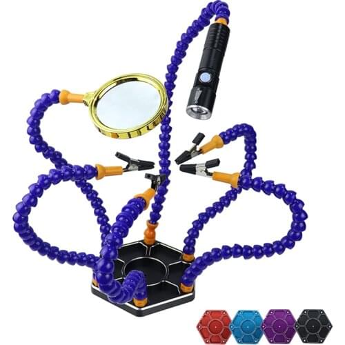 Multifunction Soldering Station Third Hand-Tool Welding Repair Station USB Flashlight Magnifier PCB Soldering Helping Hand Tools