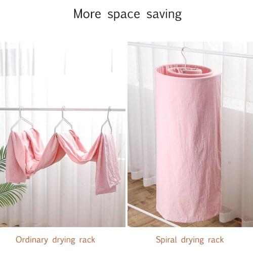 Multifunctional Spiral Drying Rack Quilt Artifact Drying Bed Sheet Stainless Steel Clothes Hanger Drying Rack Portable Foldable
