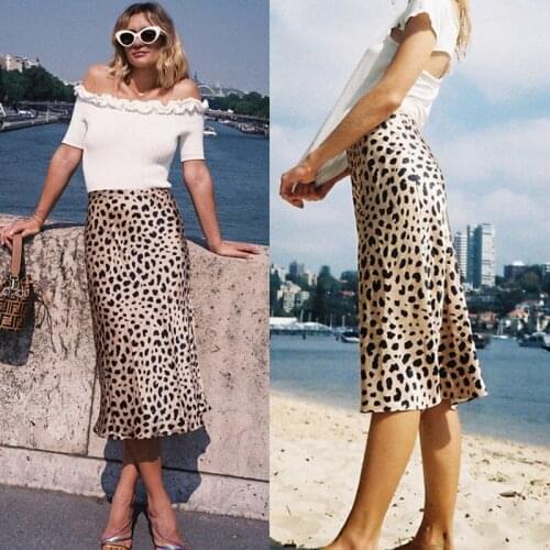 Fashion Brand New Women Long Maxi Skirt High Waist Leopard Print Bodycon Beach Clothes Empire Casual Straight Skinny Skirts