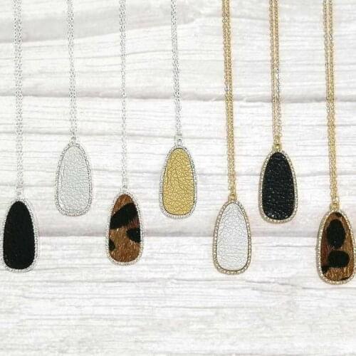 ZWPON Fashion Women Crystal Leather Teardrop Pendant Necklace 2019 New Long Necklace Bijoux Jewelry Wholesale