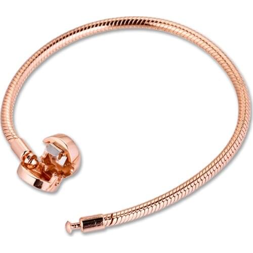 Moments Sparkling Crown O Rose Bracelets 100% 925 Sterling Silver Jewelry Free Shipping