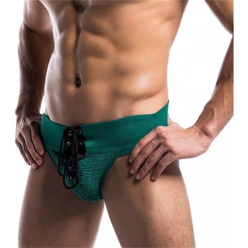 Mens Briefs Underwear Sexy Gay Bulge Pouch Exotic Jockstrap Backless Underpants Bandage Front Male Slip Homme Panties Swimwear