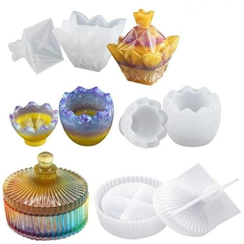 New Resin Trinket Box Molds Small Size Silicone Jewelry Box Molds, Epoxy Resin Molds for Jewelry Storage, Candlestick,Pen Holder