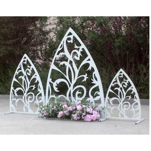 New wedding props iron art screen triangle screen wedding props stage decoration background wedding props placed pieces