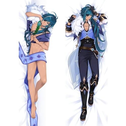 New Design Anime Genshin Impact Kaeya Dakimakura Cover Costume Pillowcase 2-Side Printed Peachskin Bedding Hugging Body Pillow