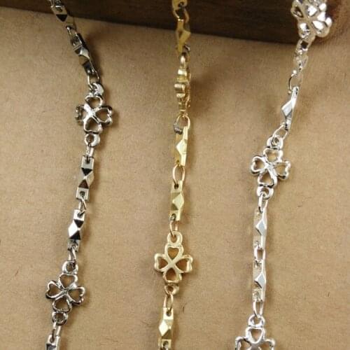 Whole Sales 4 Meters of Clover and Rivet Link Handmade Chain For Making Necklace