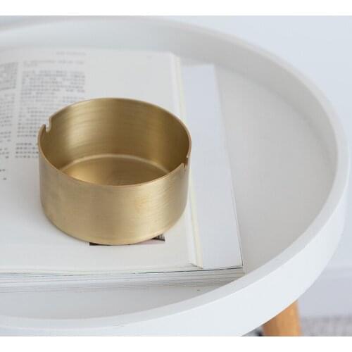 SWEETGO concise Gold Ashtray 10cm Brass/aluminum household home decorating accessory photography tools party supplier