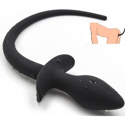 Silicone Dog Tail Anal Open Plug Silicone Prostate Massager G Spot Tails Butt Plug Cosplay Accessories Anal Dilator Dog Roleplay