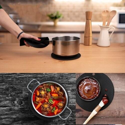 6 PCS Silicone Pot Holders Hot Pads Heat-Resistant Trivets Doubles As Jar Opener Gripper Firm Grip Drip Collection Mat