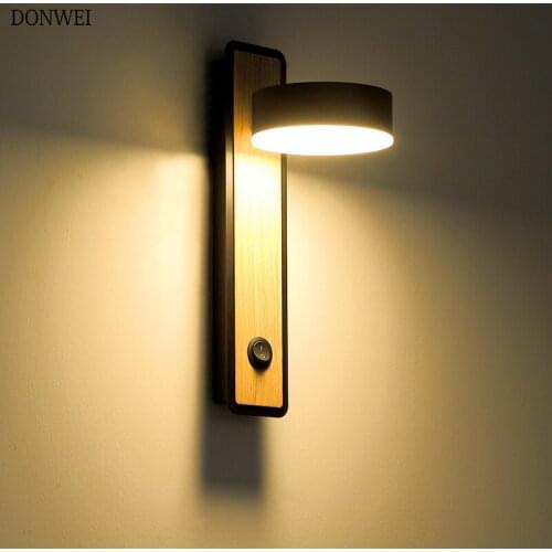 Modern Aluminum LED Wall Lamp With Switch 5W Rotatable LED Indoor Decoration Wall Lamp For Bedroom Living Room Aisle Corridor