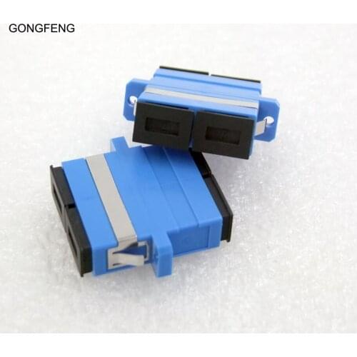 Special Wholesale Telecom grade 100PCS NEW SC/UPC Dual Fiber Connector Adapter Coupler Flange Free shipping to Russia