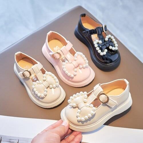 Sweet Girls Princess Shoes Spring Autumn Kids Children Bow PU Leather Baby Casual Anti-Slip Shoes Zapatos S12064
