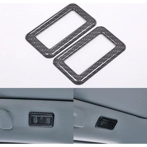 Carbon Fiber Black ABS Car Rear Roof Reading Light Lamp Frame Trim Car-Styling Sticker For Land Rover Discovery Sport 2015-2017