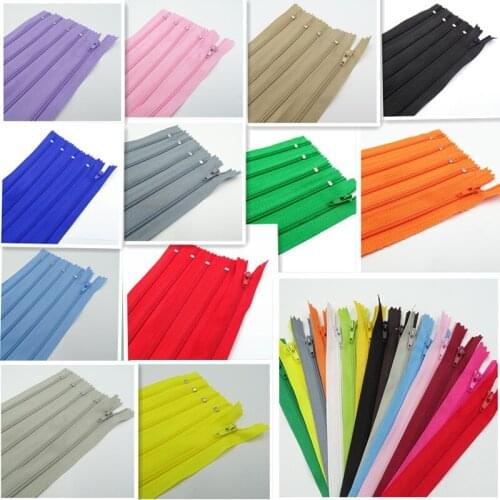 100Pcs mix 3# ( 7.5Cm-100Cm ) 20 Color Closed Nylon Coil Zipper Closed Pocket For Quilt Cover Tent Pillowcase Clothing