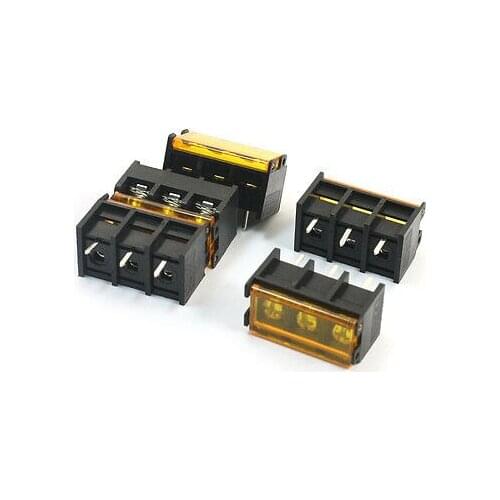 9.5mm Pitch 3-Pole Pluggable Type Black Screw Terminal Block Connector 10Pcs