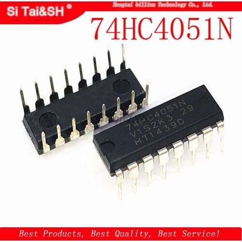 10pcs/lot 74HC4051 DIP16 multiplexer / demultiplexer 74HC4051N DIP-16 original authentic