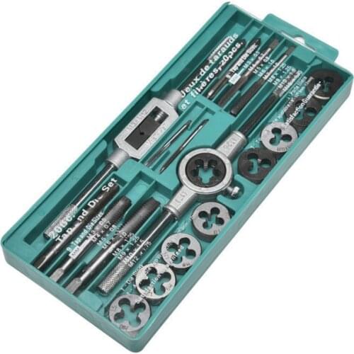 12/20PCS Tap and Die Set Metric Wrench Cut M3-M12 Hand Threading Tool Tungsten Carbide Tap Die Screw Thread Making Tool Bit Set