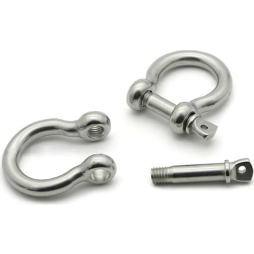 2Pcs M12 D-Ring Screw Pin Anchor Bow Shackle Rigging European Style for Chains Wirerope Bow Shackles Recovery Rigging Tow