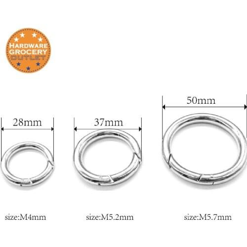 3pcs Metal Snap Clip Trigger Spring Gate Oval Open Ring M5.2x37mm Clips for Buckle Ring, O Ring Round Carabiner Snap Clip