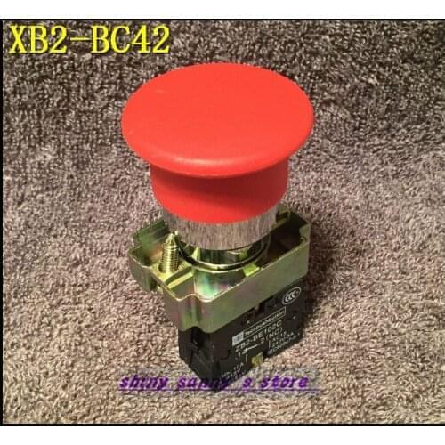 4Pcs/Lot XB2-BC42 1 NC Momentary Red Mushroom Head Push Button Switch N/C Brand New
