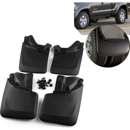 4PC Front Rear Mud Flaps Mud Guards Splash Flares Molded For Toyota Tacoma 16-17
