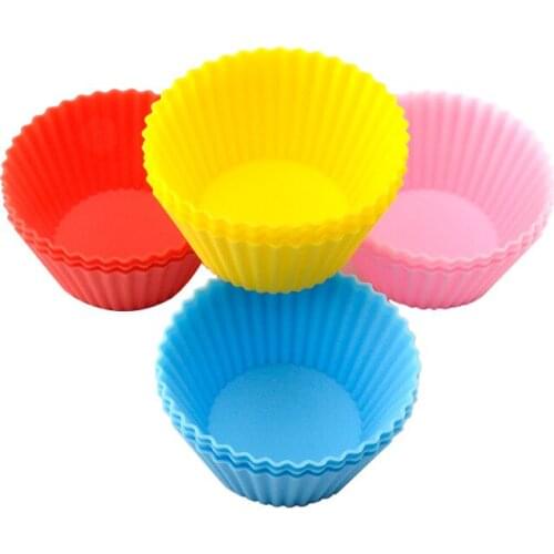 48pcs/50pcs/set Silicone Cakes Molds Round Muffin Cupcake Cup Kitchen Cooking Bakeware Pastry Maker Baking Tools Party Supplies