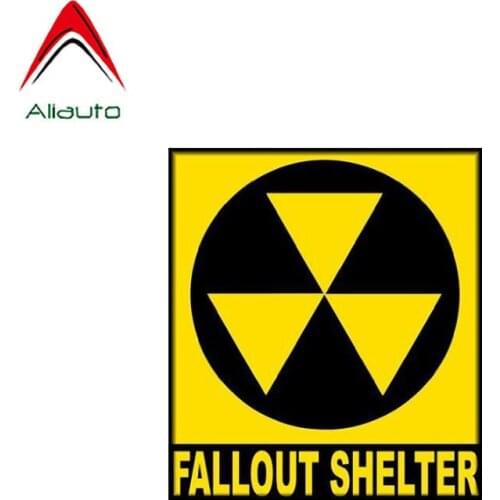 Aliauto Warning Car Sticker Creative Fallout Shelter Decal Accessories PVC for Yeti Peugeot 3008 Ranger Toyota Yaris,11cm*10cm