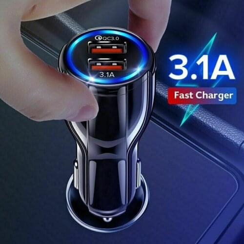 2 Usb Port Car Mobile Phone Charger Adapter Qc 3.0 6a For Iphone Samsung Android Cell Phone Fast Charging Auto Accessories