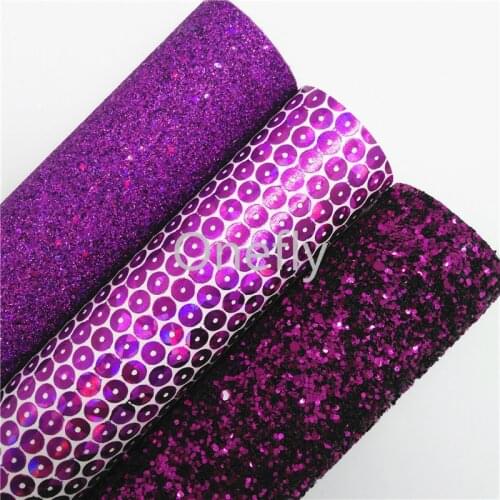 Onefly 21X29CM Tissel Glitter Fabric, Iridescent Glitter Leather, Faux Fabric Sheets For Bow DIY handbags shoes BQ045