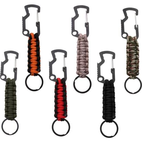 Keychain with Carabiner Hook Camping Hiking Emergency Survival Kits