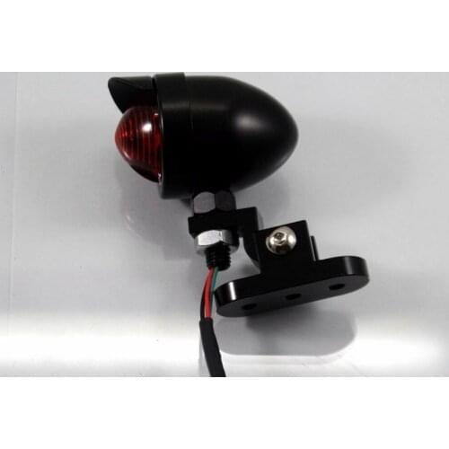 Black Motorbike Brake Running Tail Light W/ Visor Old School Vintage Retro Cafe