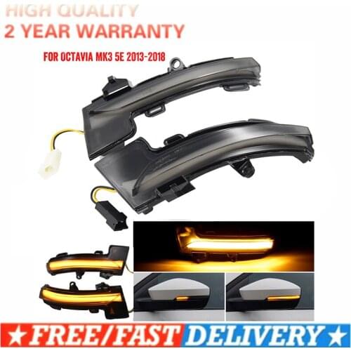 Dynamic LED Turn Signal Turn Signal Rearview Mirror Flash For Skoda Octavia Mk3 A7 5E 2014 2015 2016 2017 2018 2019