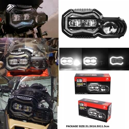 E24-Mark Motorcycle DRL Headlight For BMW F 650 700 800 GS F800 GS Adventure LED Projector Headlight Assembly With Hi/Lo Beam