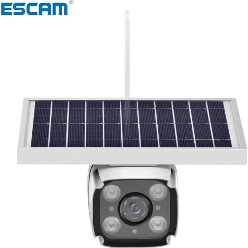 ESCAM QF460 4G Solar Camera with 2-way Intercom 5.5w Solar Panel PIR Motion Detection Free Cloud Storage HD IP Camera Rainproof