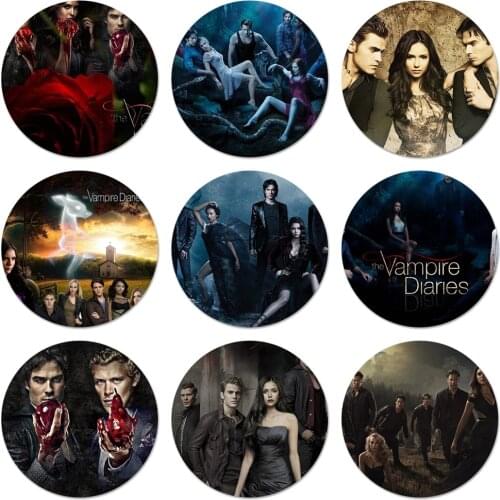 Geek The Vampire Diaries Icons Pins Badge Decoration Brooches Metal Badges For Backpack Decoration 58mm