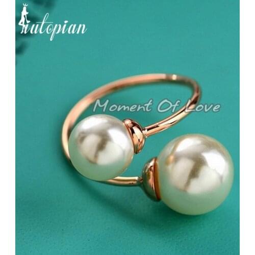 Italina Rigant Elegant Simulated Pearl Rings Anel Joias With Austrian Crystal Stellux 1 #RG96902